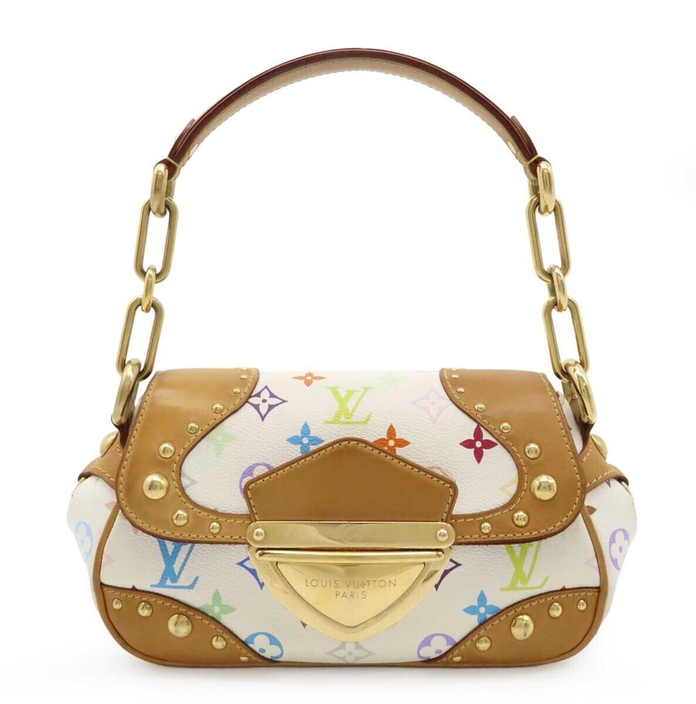 LOUIS VUITTON Monogram Multicolor Marilyn Shoulder Bag Hobo Blanc White